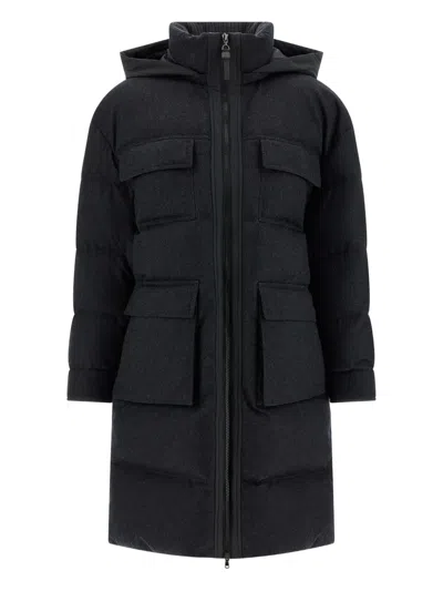 Brunello Cucinelli Quilted Zip Jacket In Gray