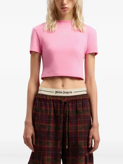 Palm Angels Classic Logo Baby Tee In Pink