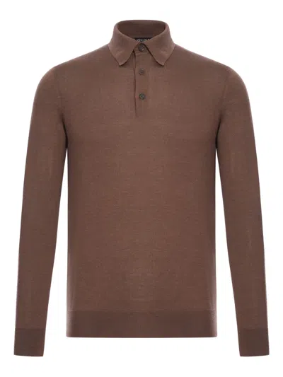 Zegna Long Sleeve Turtleneck Polo Knitwear In Multi