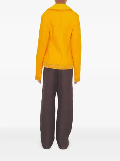 Tory Burch Half-zip Wool Sweatshirt In Orange
