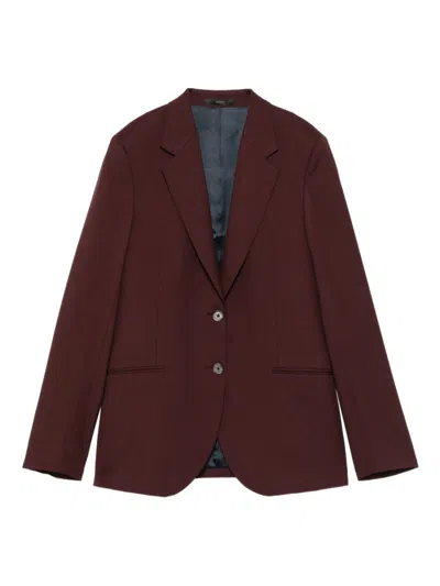 Paul Smith Women's A Suit To Travel In - Burgundy Wool Two-button Blazer Red In Red