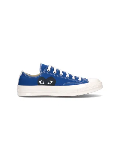 Comme Des Garçons Play Chuck Taylor Logo Low-top Canvas Sneakers In Blue