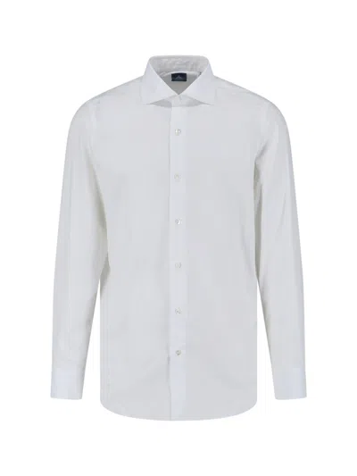 Finamore 1925 Timeless White Button-down Shirt With Structured Collar In White
