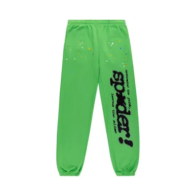 Pre-owned Sp5der Punk V2 Rhinestone Sweatpant 'bright Green' | Men's Size L
