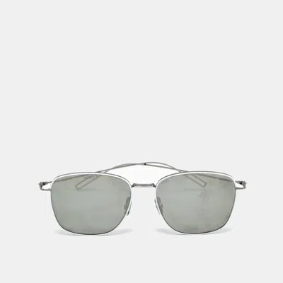 Pre-owned Dior Grey/silver Tone Mirrored Composit 1.1 B3o0t Wayfarer Sunglasses In Green