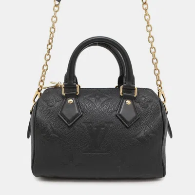 Pre-owned Louis Vuitton Black Monogram Empreinte Speedy Bandouliere 20 Handbag