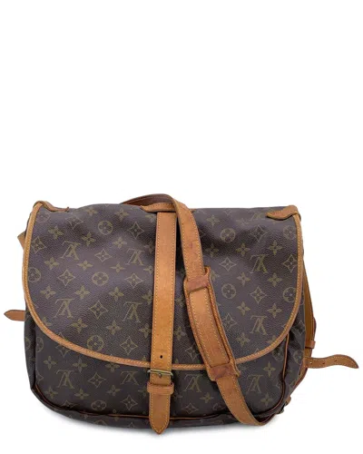 Pre-owned Louis Vuitton Brown Cotton Saumur (authentic Pre-loved)