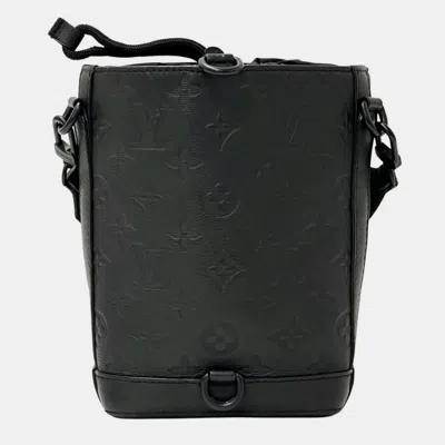 Pre-owned Louis Vuitton Monogram Shadow Shoulder Bag In Empreinte Nylon Noe Swing Noir Bucket In Black