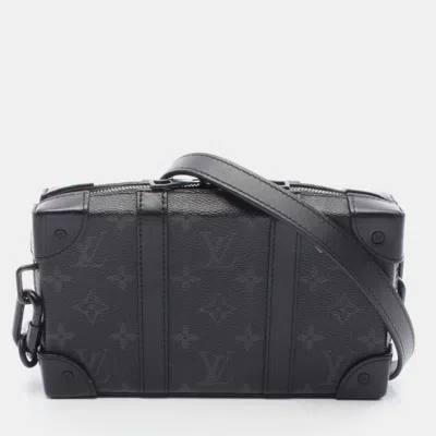 Pre-owned Louis Vuitton Soft Trunk Wallet Shoulder Bag In Coated Canvas And Leather Monogram Eclipse Black