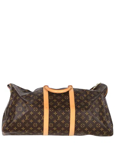 Pre-owned Louis Vuitton Brown Coated/waterproof Canvas Keepall Bandouliere 50 (authentic  Pre-loved)