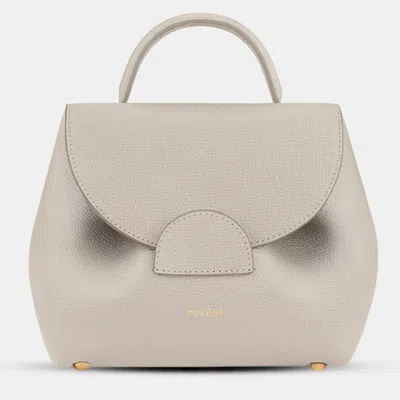 Pre-owned Polene Numero-un-nano Grained Chalk Edition Calfskin Handbag In Gray