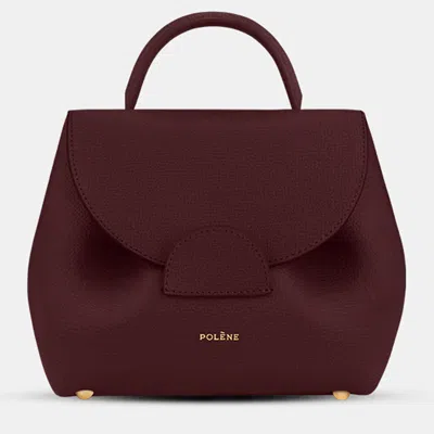 Pre-owned Polene Numero-un-nano Bordeaux Graine Edition Calfskin Handbag In Burgundy