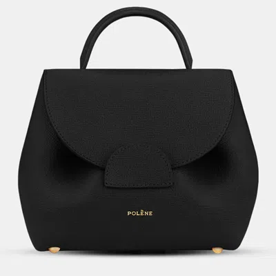 Pre-owned Polene Numero-un-nano Grained Black Edition Calfskin Handbag