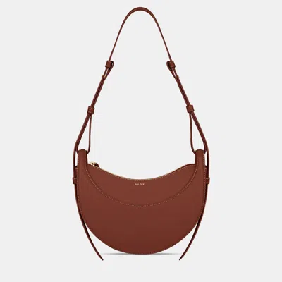 Pre-owned Polene Numero-dix Smooth Cognac Edition Calfskin Handbag In Brown