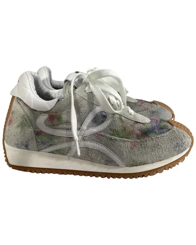 Loewe Women's Suede Flow Floral Printed Runner Sneaker (authentic Pre-loved) In Multi