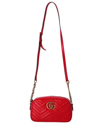 Gucci Gg-logo Matelassé Shoulder Bag In Red