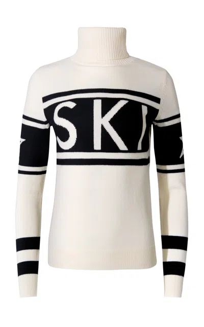 Perfect Moment Schild Ski-intarsia Roll-neck Merino Sweater In White