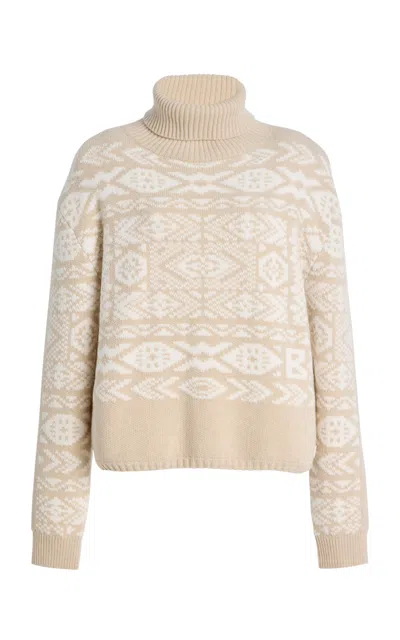 Bogner Nadin Wool And Cotton-blend Turtleneck Sweater In White