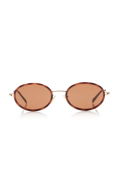 Gucci Gg Tiny Oval Sunglasses In Brown