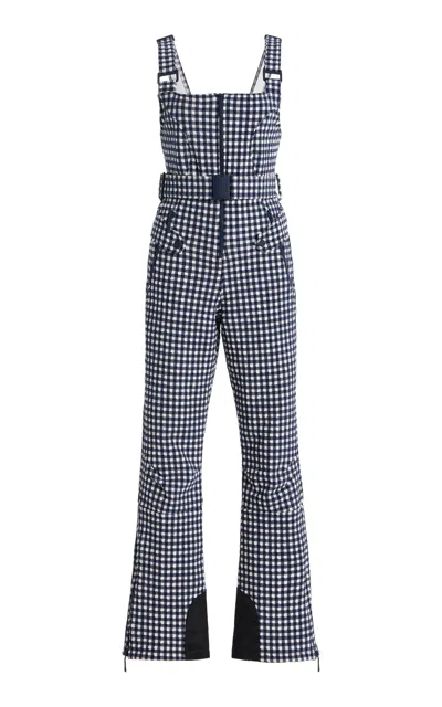 Cordova Womens Indigo Gingham Fernie Gingham-check Shell Ski Jumpsuit In Black