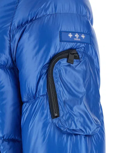 Tatras Belbo Blue Down Jacket With Fixed Hood And Logo Patch On The Sleeve In Tech Fabric Man In Blue