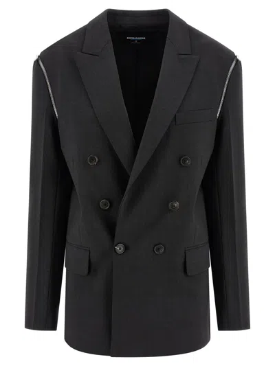 Dsquared2 X Bettter Double-breasted Zip Blazer In Black