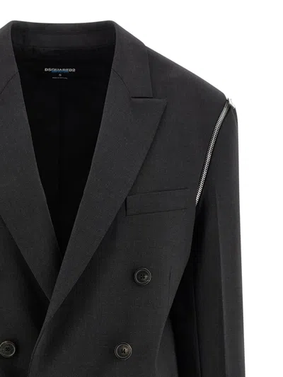 Dsquared2 X Bettter Double-breasted Zip Blazer In Black