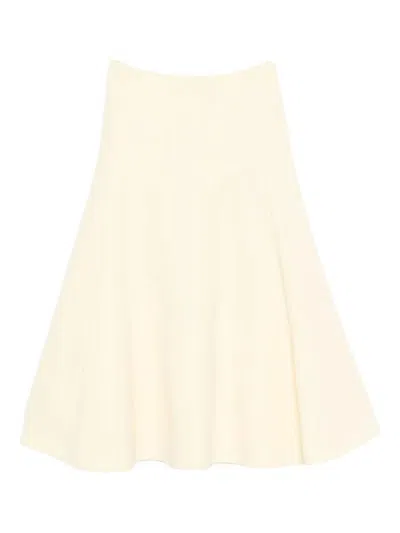 Jacquemus High Waisted Flared Midi Skirt In Neutral