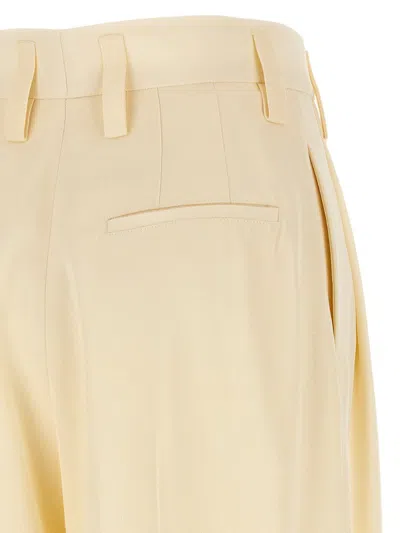 Jil Sander Viscose & Silk Twill Wide Pants In Neutral