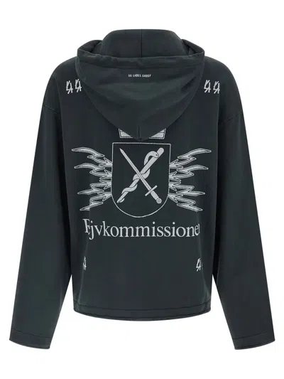 44 Label Group Commission Raw-cut Zip Hoodie In Black