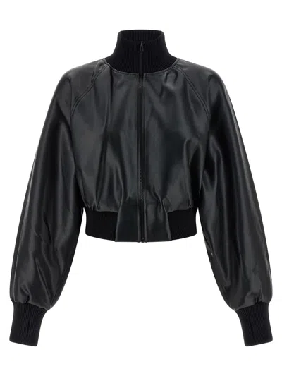 Norma Kamali High Neck Bomber Jacket Puffer Jackets Black In Black