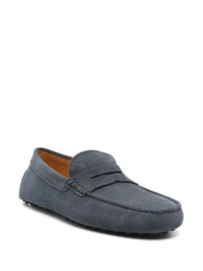Tod's Leather Moccasins In Gray