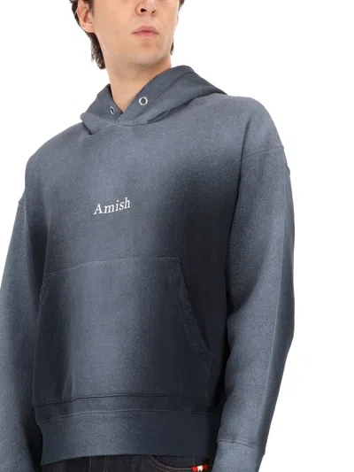 Amish Cotton Hoodie Sweatshirts Black In Gray