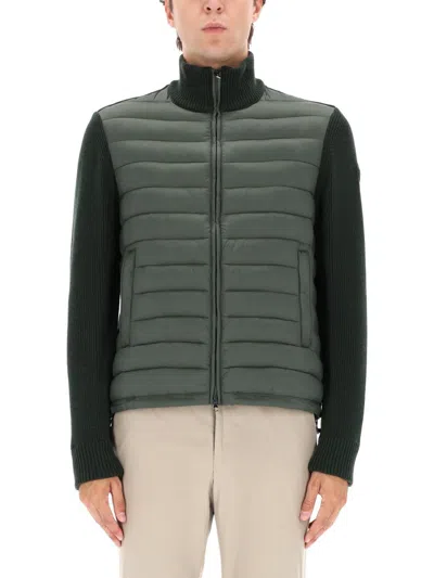 Colmar Hybrid Jacket With Knitted Sleeves In Green