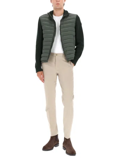 Colmar Hybrid Jacket With Knitted Sleeves In Green