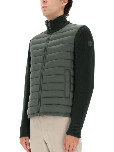 Colmar Hybrid Jacket With Knitted Sleeves In Green
