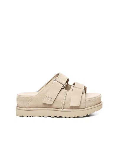 Ugg Suede Slip-on Mules With Adjustable Straps In Brown