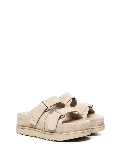 Ugg Suede Slip-on Mules With Adjustable Straps In Brown