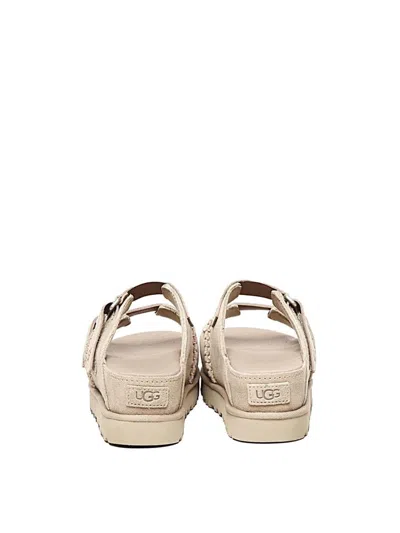Ugg Suede Slip-on Mules With Adjustable Straps In Brown