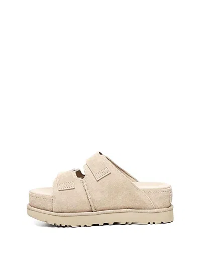 Ugg Suede Slip-on Mules With Adjustable Straps In Brown