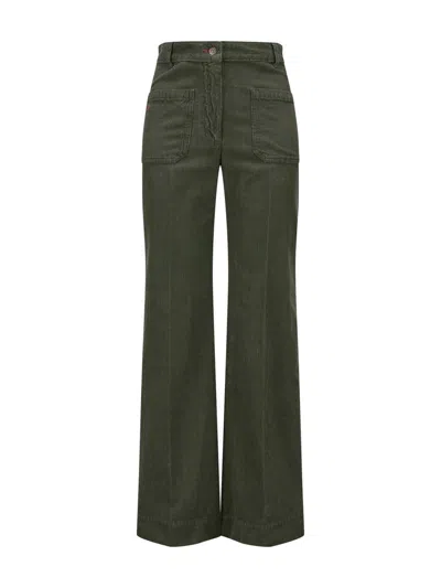 Victoria Beckham Pants Alina In Green