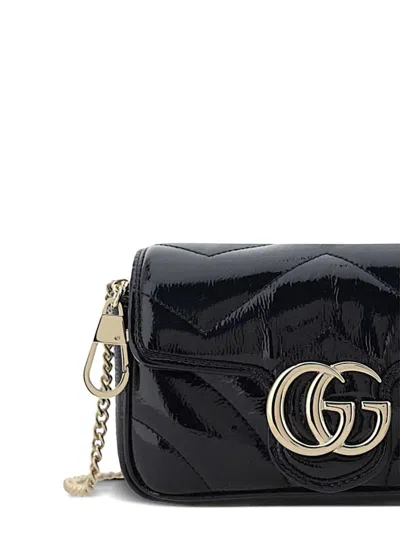 Gucci Mini Super Gg Marmont Shoulder Bag In Black