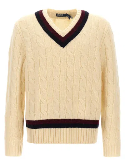Polo Ralph Lauren Aaran Cable Sweater In Neutral