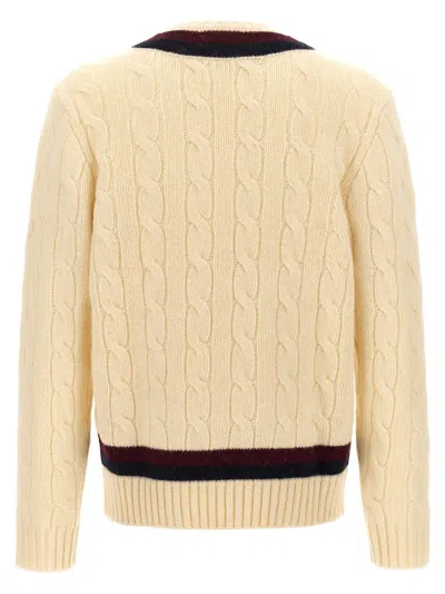 Polo Ralph Lauren Aaran Cable Sweater In Neutral