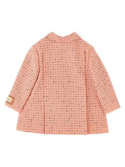 Gucci Damier Wool Coat In Pink