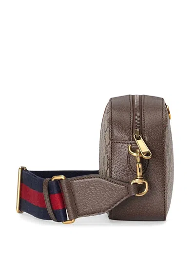 Gucci Gg Supreme Fabric And Leather Small Ophidia Gg Crossbody Bag In Neutral