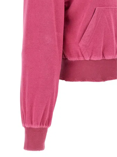 Balenciaga Small Fit Zip-up Hoodie In Pink