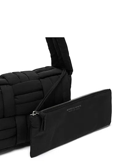 Bottega Veneta Tech Cassette Stitch Mini Shoulder Handbag In Black
