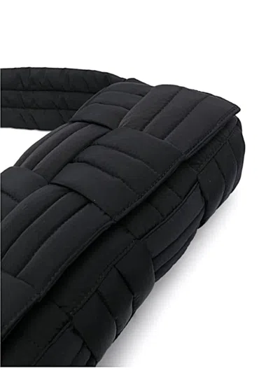 Bottega Veneta Tech Cassette Stitch Mini Shoulder Handbag In Black