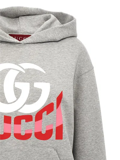 Gucci Cotton Jersey Hooded Sweatshirt In Gray